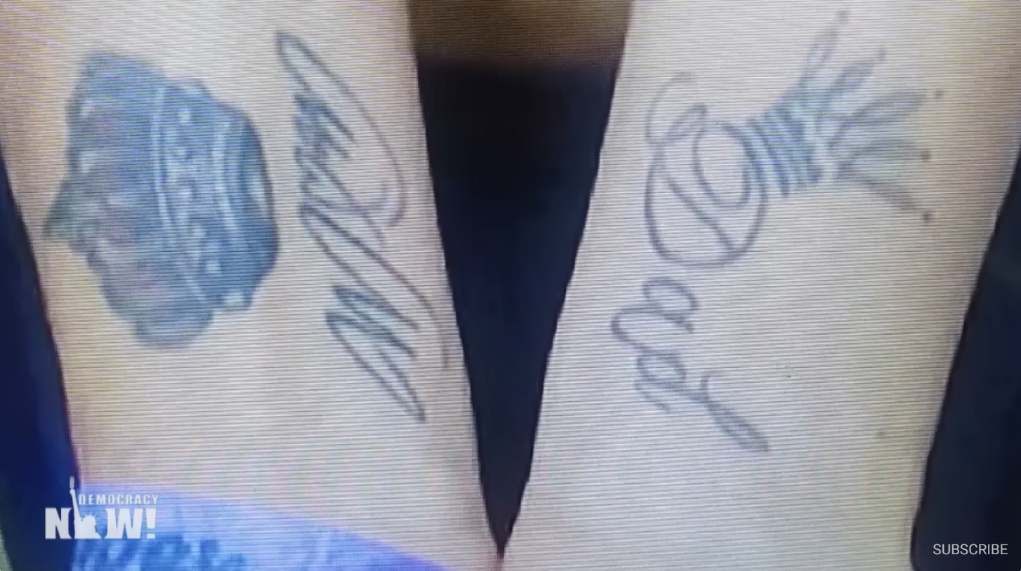 Andry Romero's "Mom" and Dad" crown tattoos were offered as "proof" of gang membership