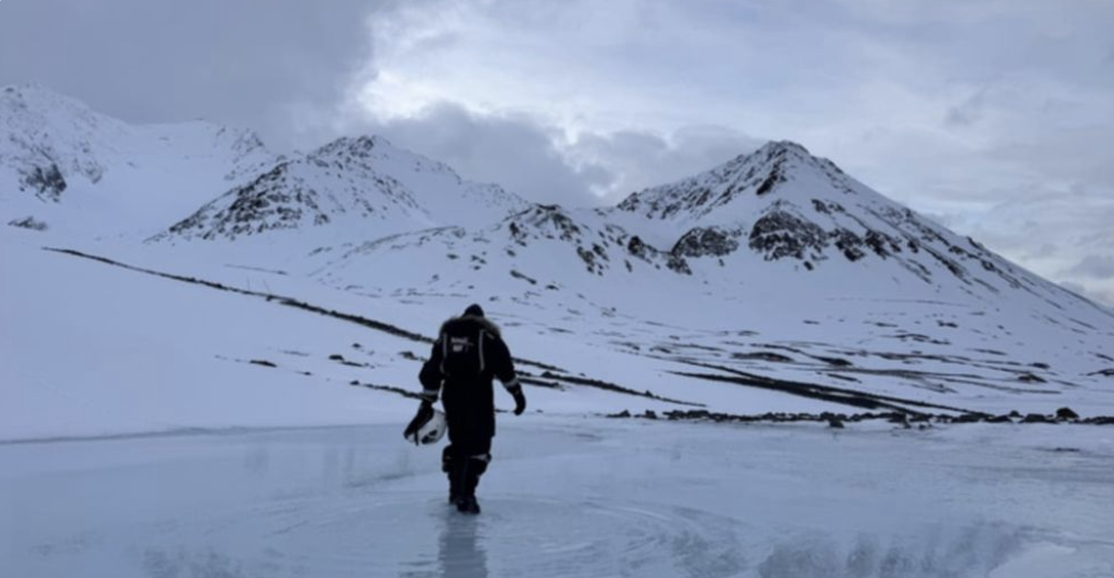 Meltwater in Svalbard, February 2025. Image: James Bradley via 404 Media
