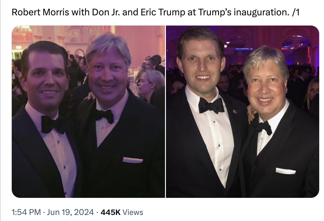 On X, @PatriotTakes created a mega-thread of Morris posing with prominent Republicans