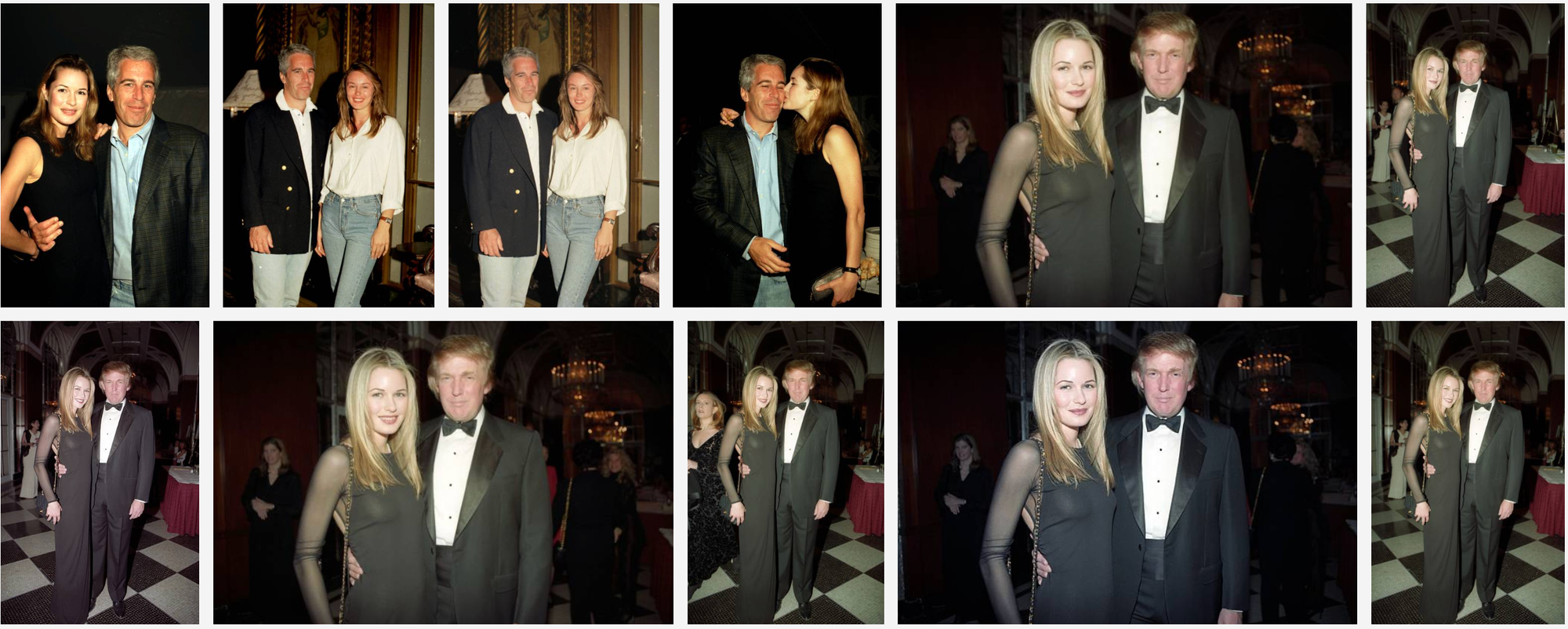 Getty images from the 1990s show Celina Midelfart with both Epstein and Trump