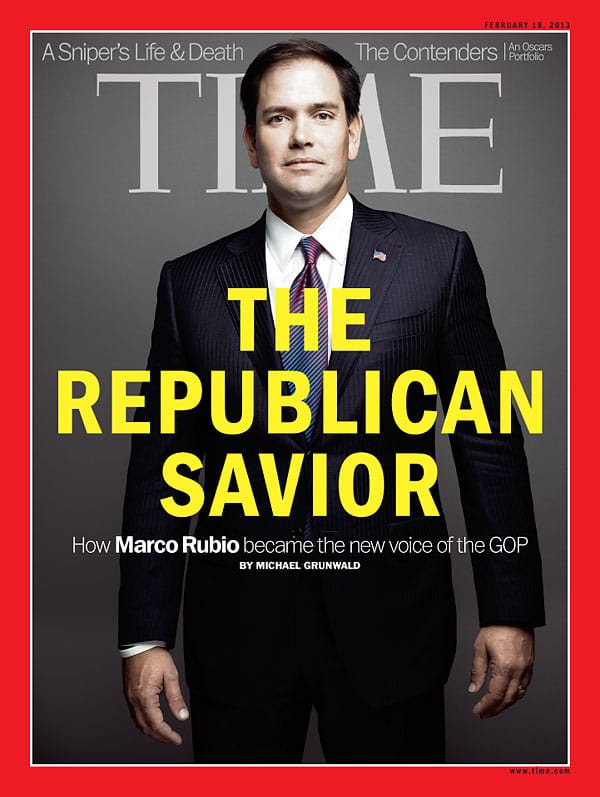 A TIME cover from 2013 declaring Marco Rubio "The Republican Savior"