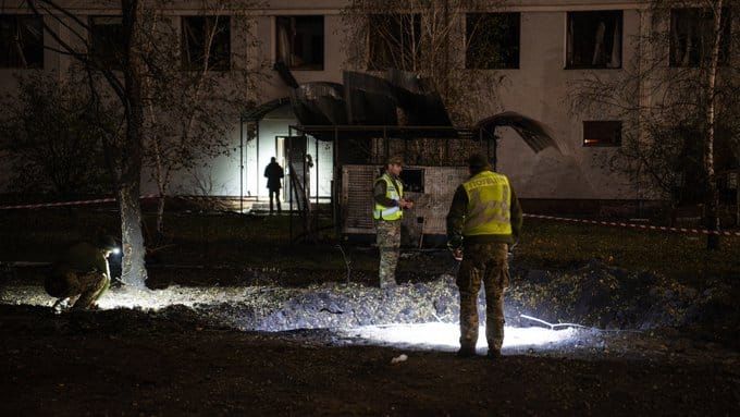Russian ballistic missiles struck a Kyiv university campus and injured five students and staff hours after UN investigators said Russia's grid strikes were war crimes