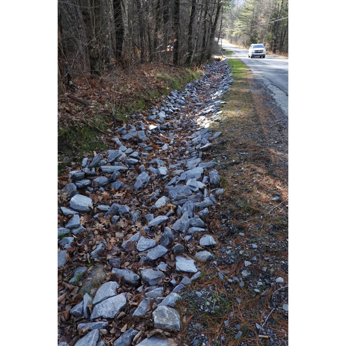 What's with the stone-lined ditches?