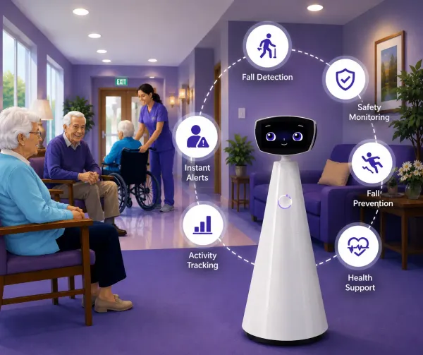 Fall prevention in nursing homes with Robin healthcare robot
