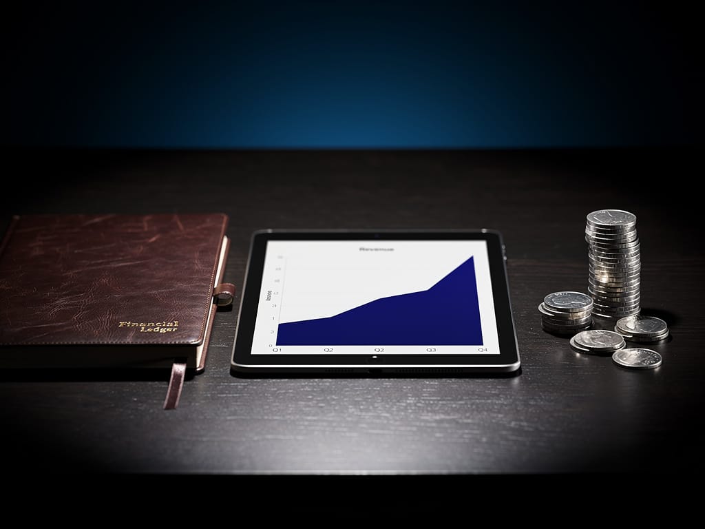 Financial documents and assets organized for review