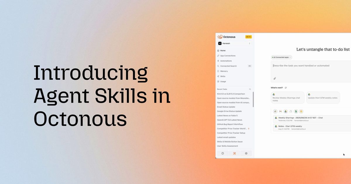 Introducing Agent Skills in Octonous