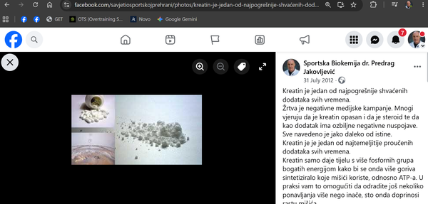 BLAST FROM THE PAST: Kreatin, mitovi iz 2012. i forenzička istina koja traje
