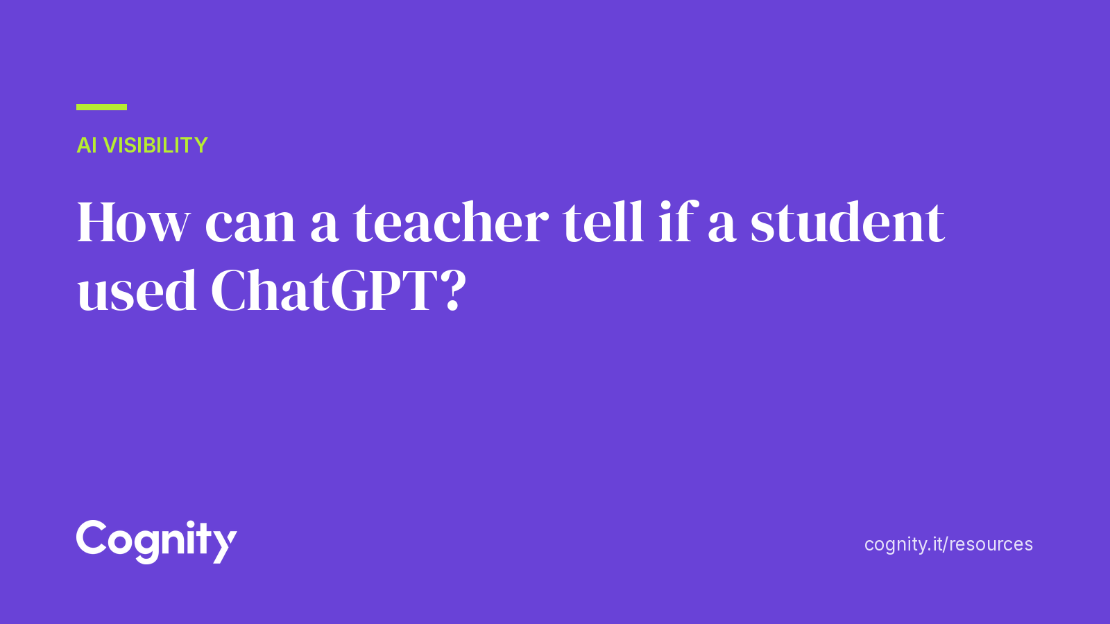 How can a teacher tell if a student used ChatGPT?