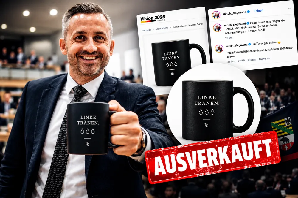 Deutschland will „Linke Tränen“: Siegmunds Tasse AUSVERKAUFT!
