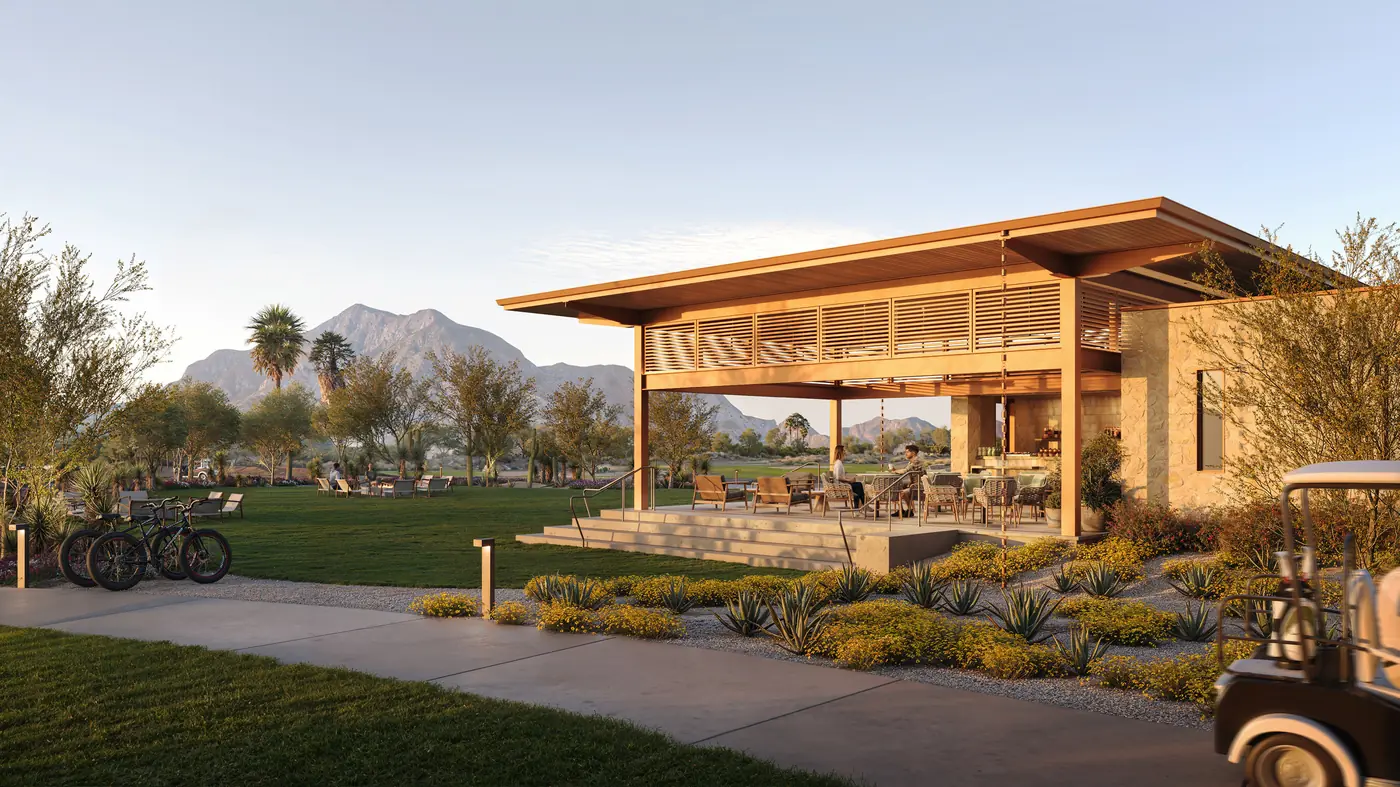 Comfort station rendering for the David McLay Kidd course at Coral Mountain
