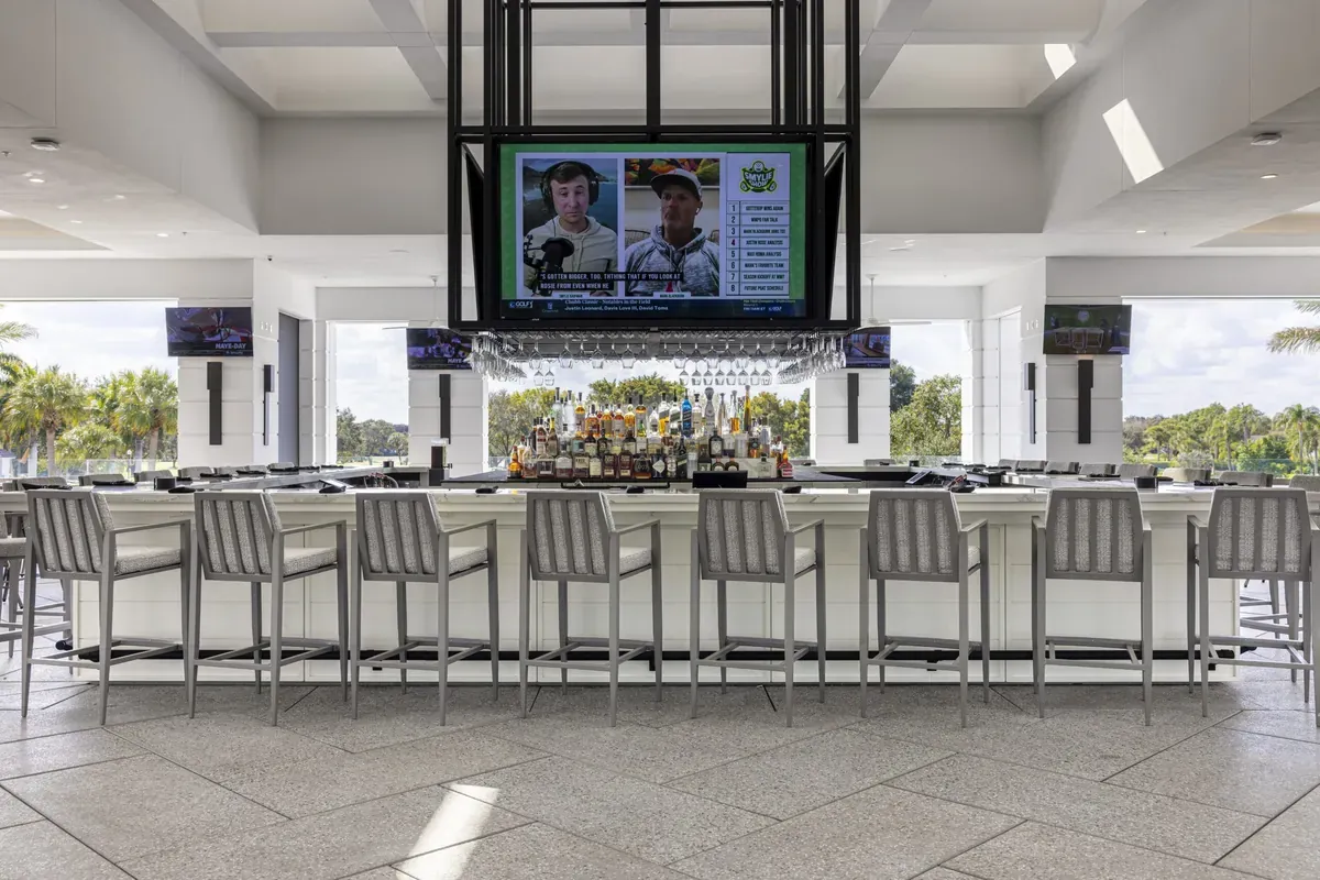 Bar and social core inside the new Frenchman's Creek clubhouse