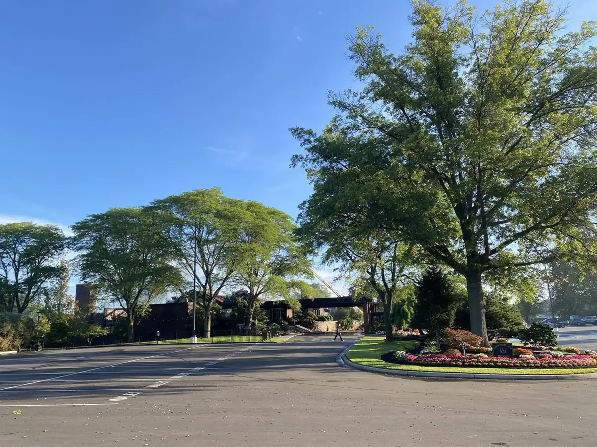 Aftermath of the Lochmoor Club clubhouse fire in Grosse Pointe Woods, Michigan