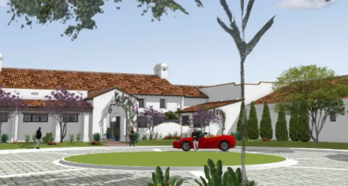 Rendering of Santa Ana Country Club replacement clubhouse in Santa Ana, California