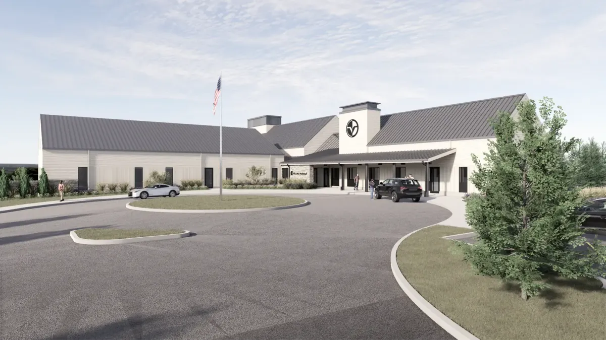 Rendering of Victoria National planned replacement clubhouse in Newburgh, Indiana