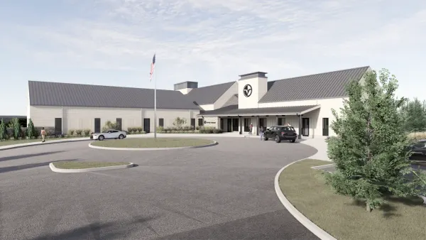 Rendering of Victoria National planned replacement clubhouse in Newburgh, Indiana