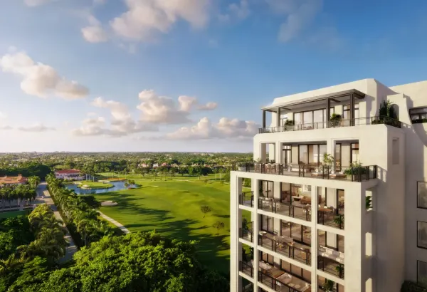 Rendering of The Residences at The Boca Raton overlooking the resort golf course in Boca Raton, Florida