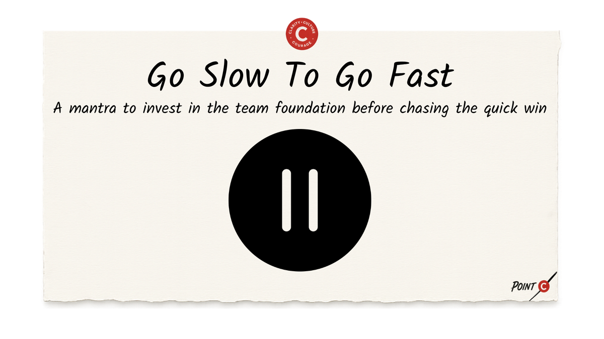 Go Slow To Go Fast