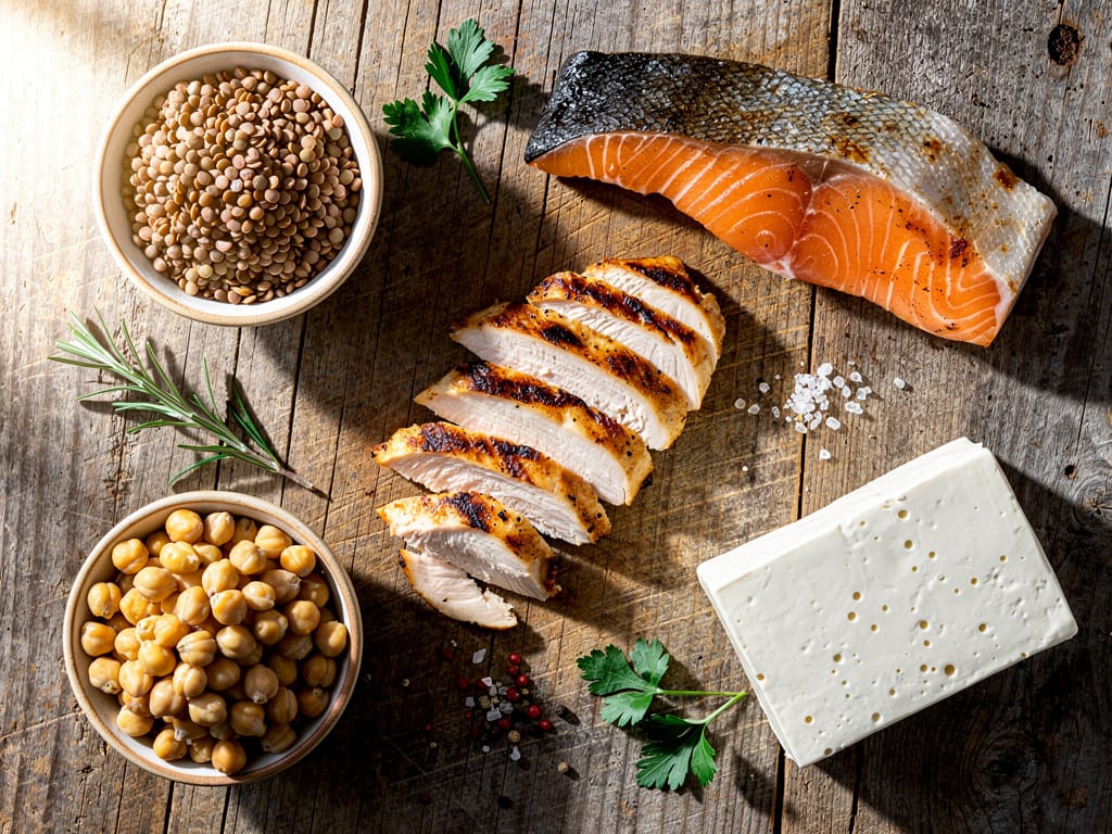 A variety of healthy whole food protein sources