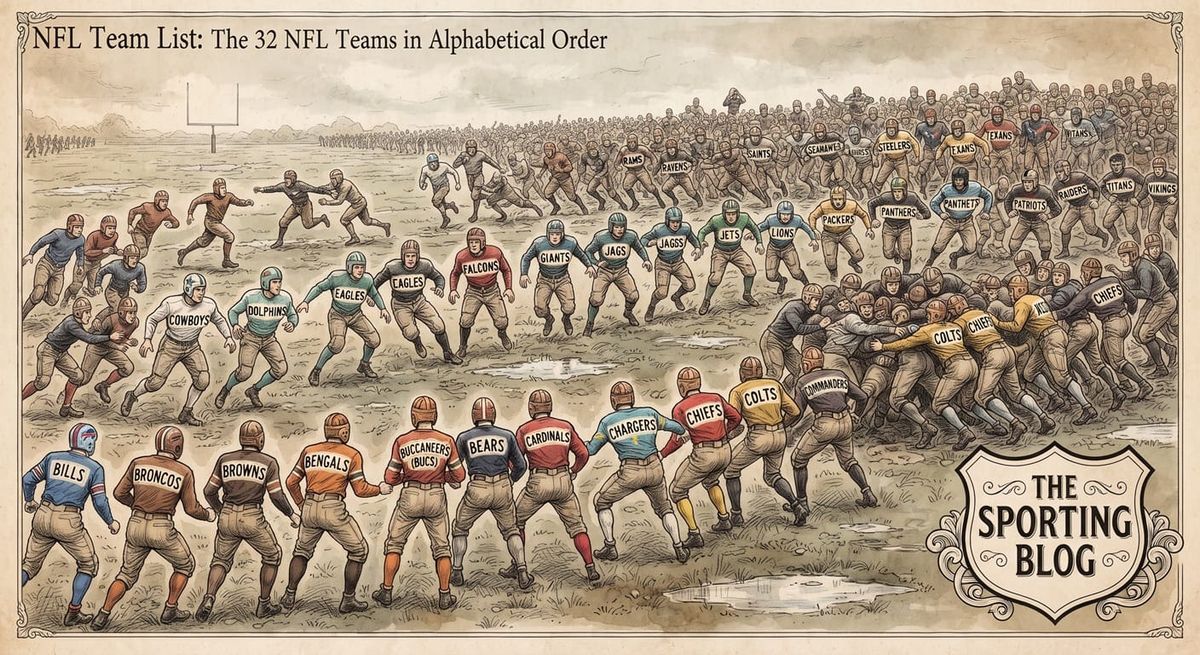NFL Team List: The 32 NFL Teams in Alphabetical Order