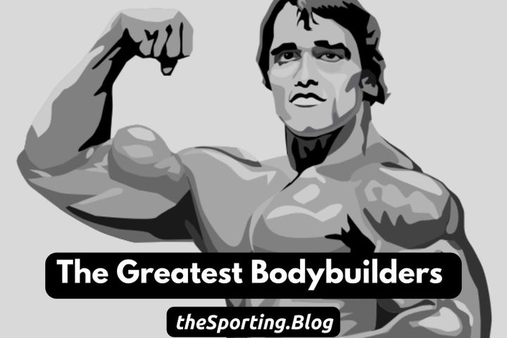 image of a bodybuilder flexing with the words "the greatest bodybuilders" and the sporting blog logo