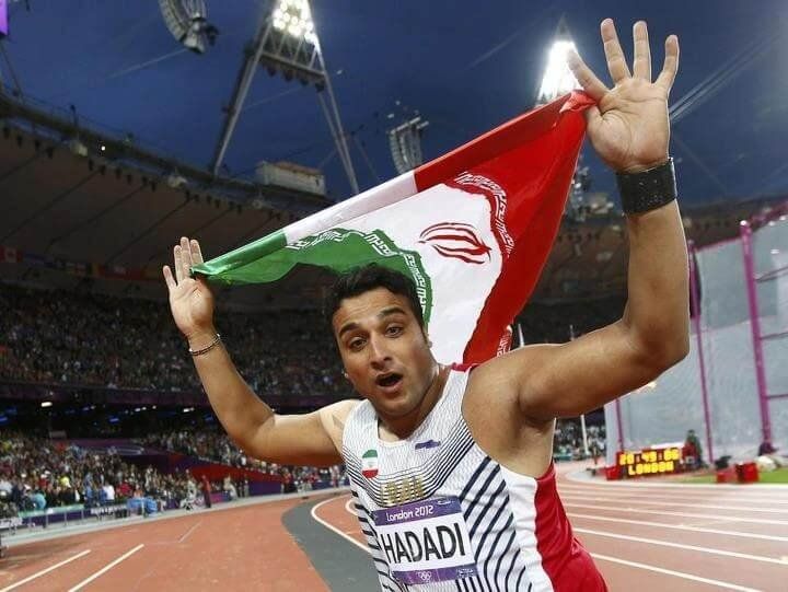 Ehsan Hadadi winning Iran’s first Olympic medal in track and field athletics at London 2012