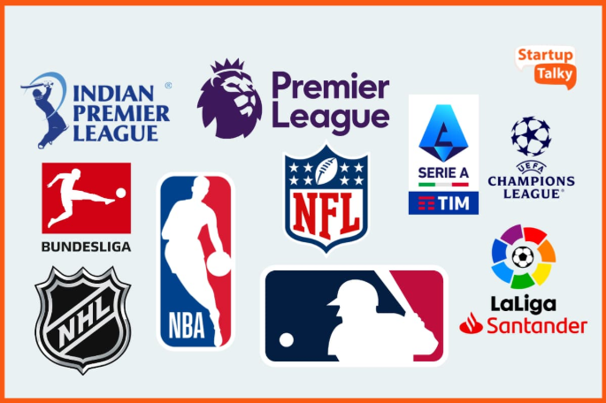 image of sports league logos such as La Liga and NBA