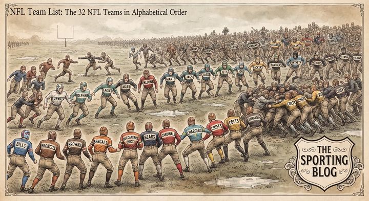 NFL Team List: The 32 NFL Teams in Alphabetical Order