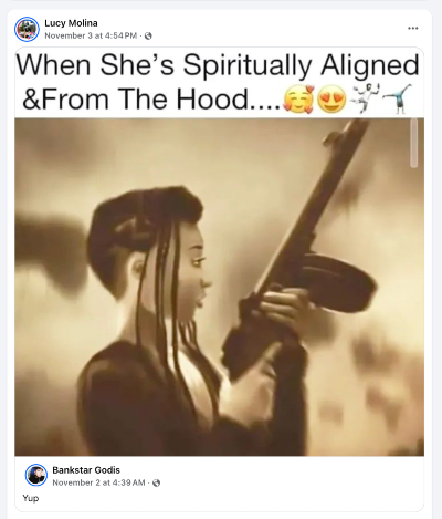 Molina’s public Facebook post, shared one hour before her City Council remarks.