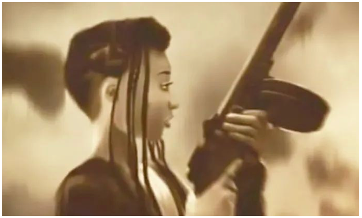 An Hour Before Her Offensive Bow, Lucy Molina Posted a Tommy Gun Meme