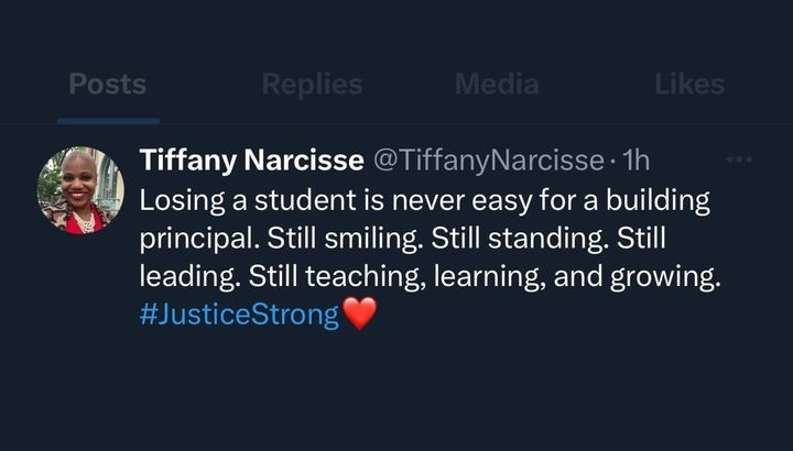 Principal Tiffany Narcisse’s controversial message in response to the death of a student.