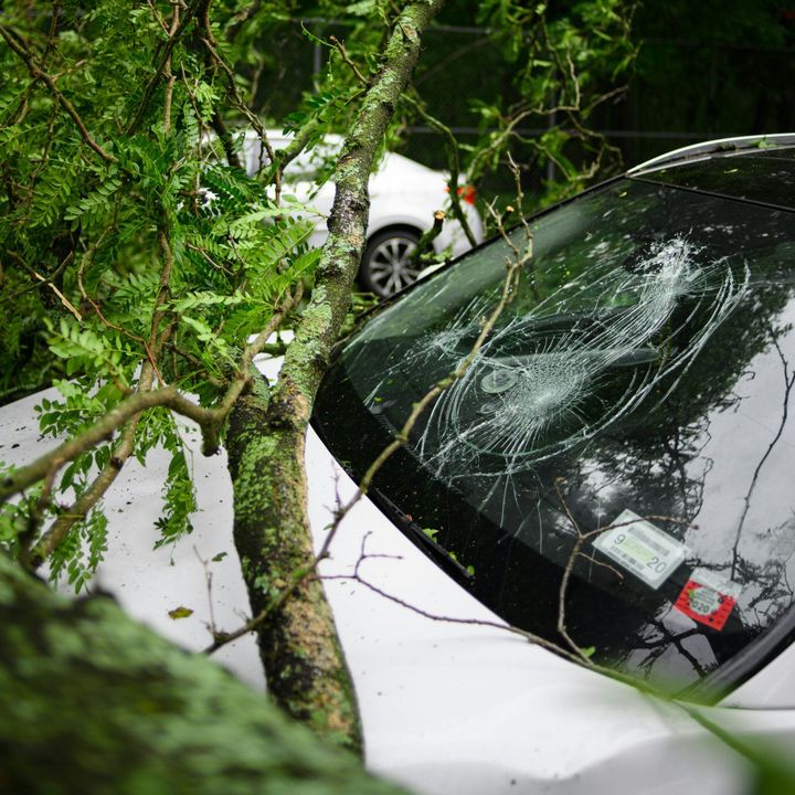 A damaged car after an accident