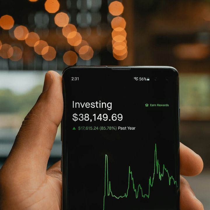 An investing account with a positive trend