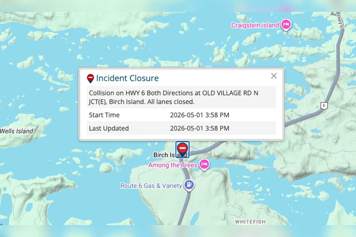 Highway 6 closed between Whitefish Falls and Birch Island following serious multi-vehicle collision