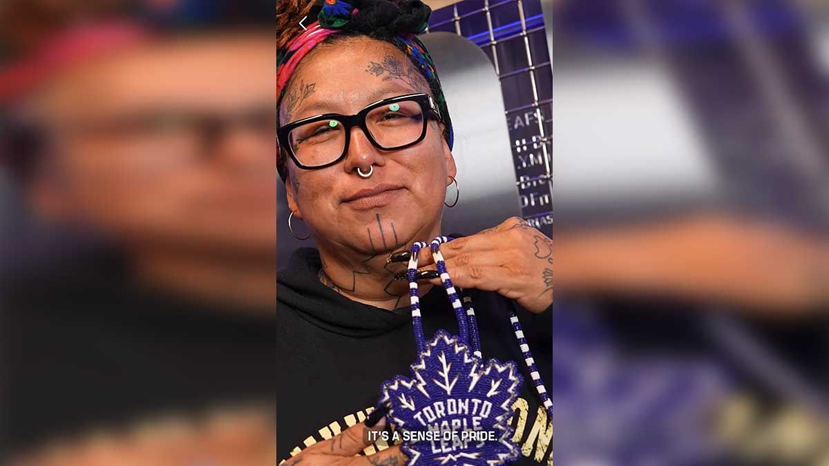 Wiikwemkoong member official beader for Toronto Maple Leafs