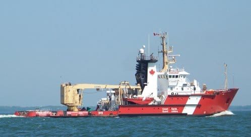 Coast Guard icebreaker in McGregor Bay today and tomorrow.