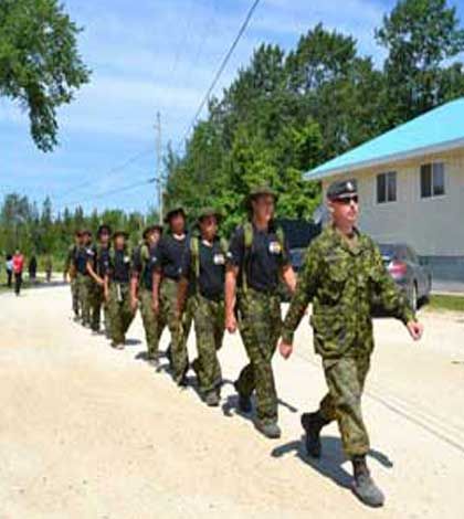 Soaring Bird leadership camp partners army personnel with Manitoulin First Nations youth