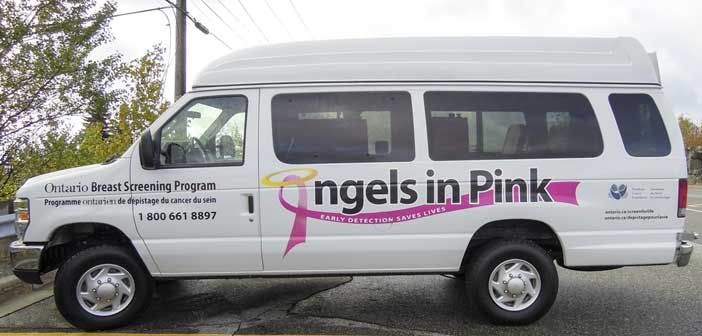 Breast cancer support van rides again thanks to Angels in Pink and Ontario Breast Screening Program