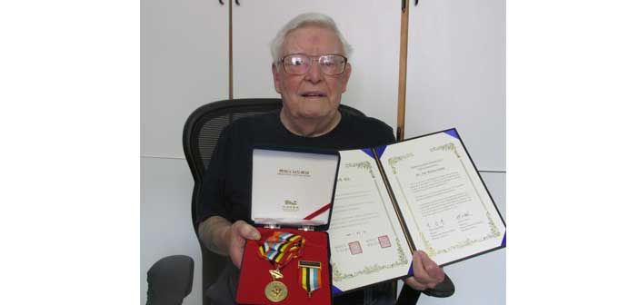 Gore Bay veteran receives Ambassador for Peace medal from the Korean Embassy