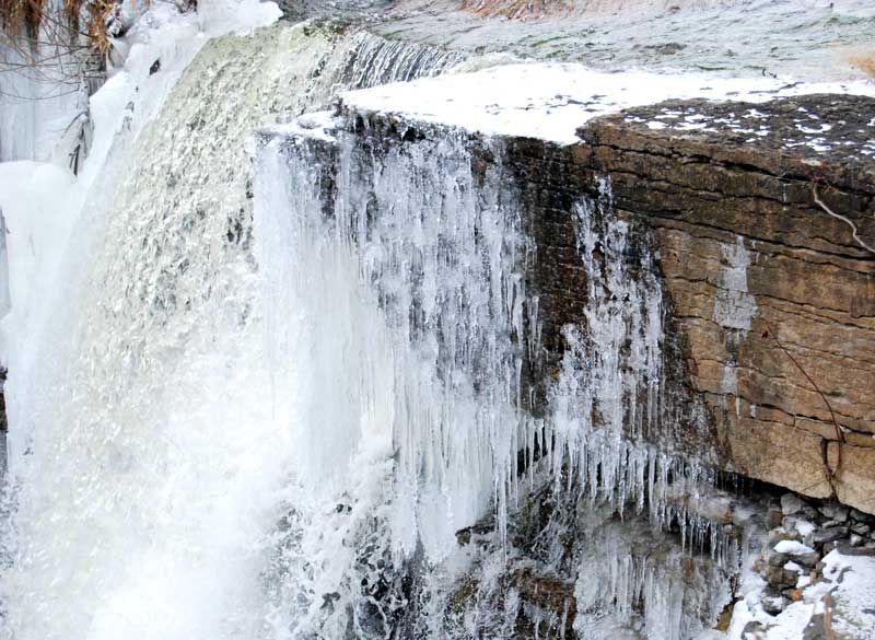 Ice forms along Manitoulin streams