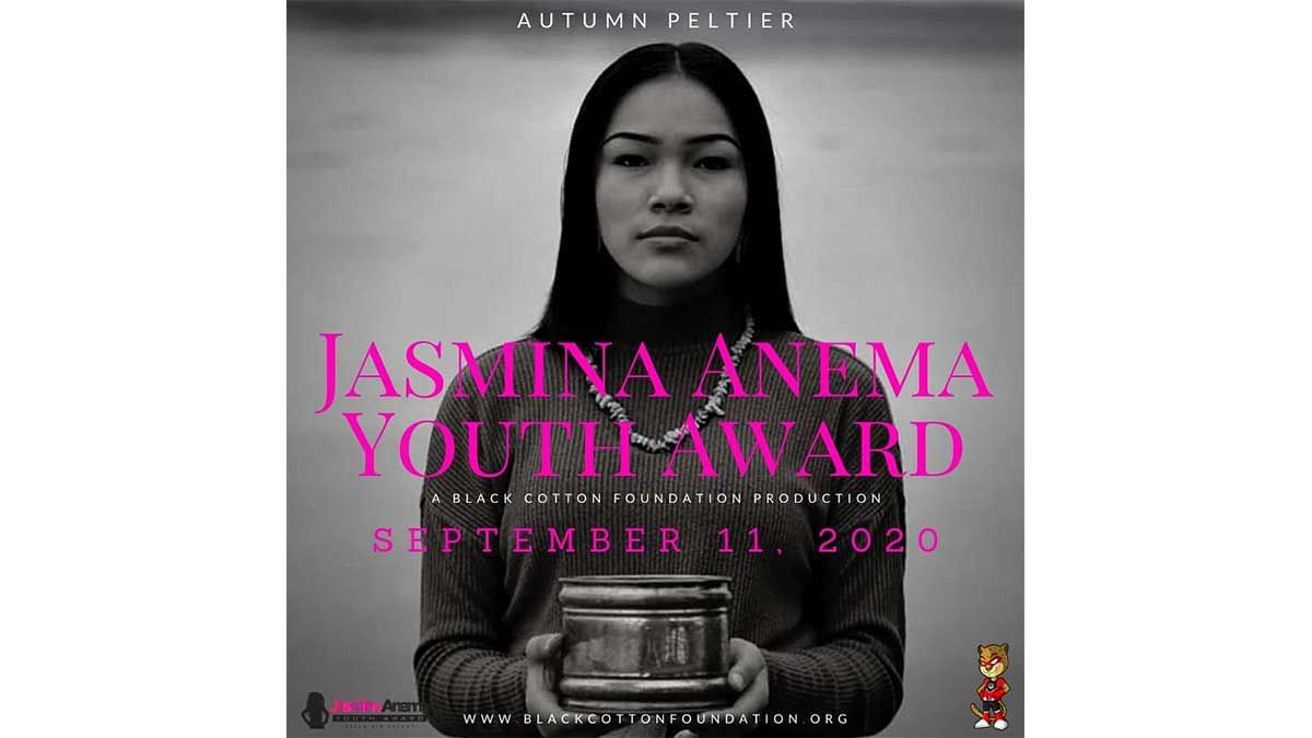 Autumn Peltier named as Black Cotton Foundation’s 2020 Jasmina Anema Youth Award recipient