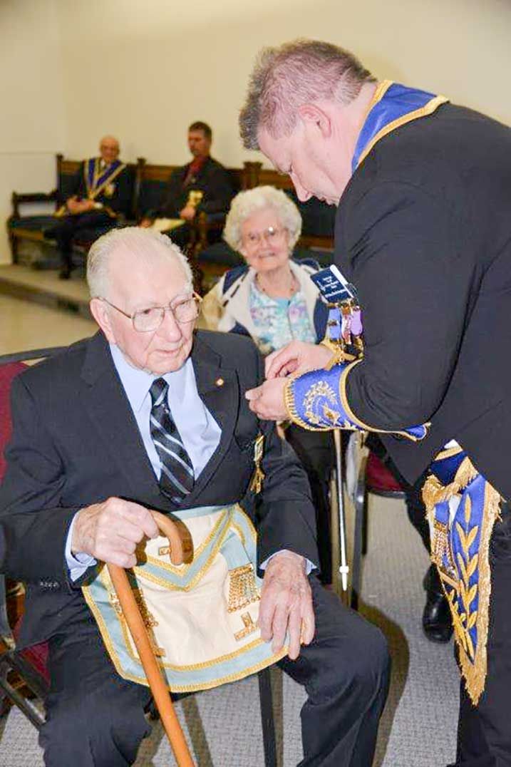 Little Current’s Doric Lodge honours Brother Andy Watson for his 70 years of Masonry