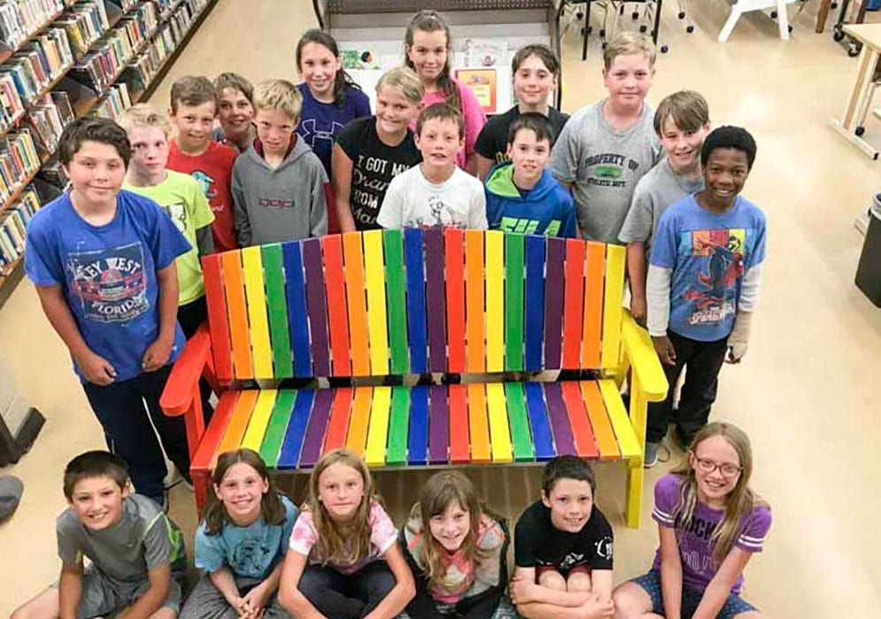 Buddy benches created at Charles C. McLean Public School