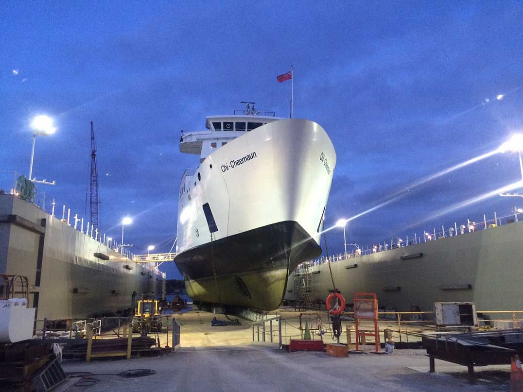 Chi-cheemaun back in Owen Sound berth