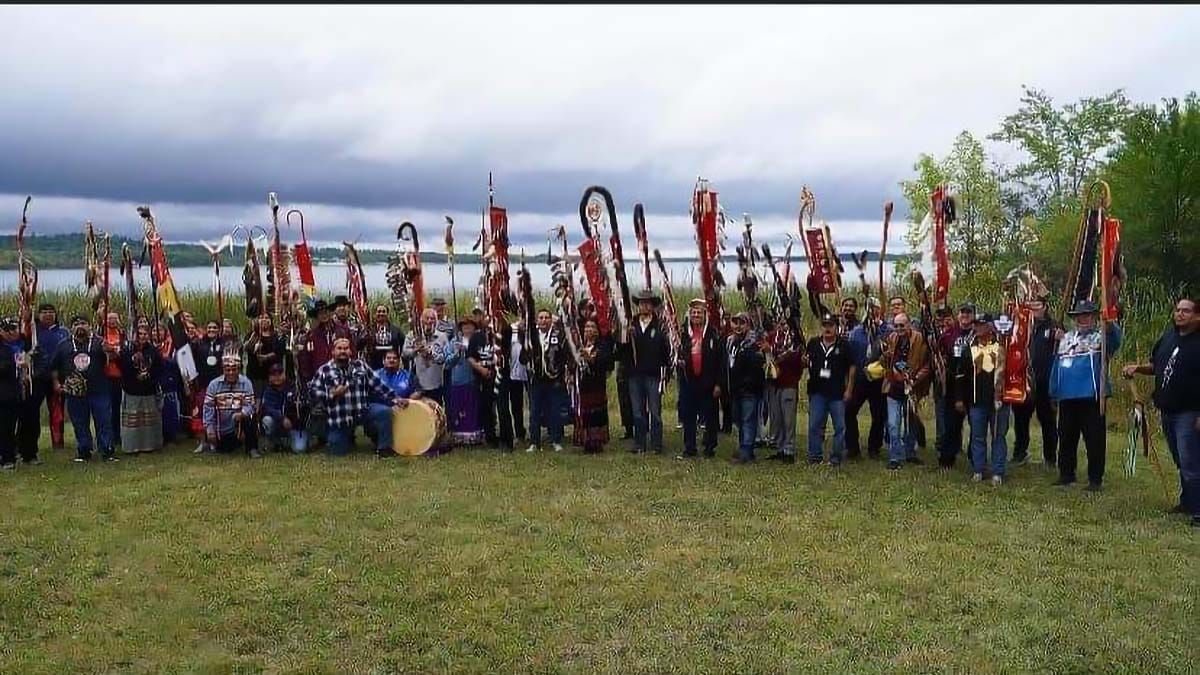Eagle staffs from across Turtle Island gather in Sheguiandah