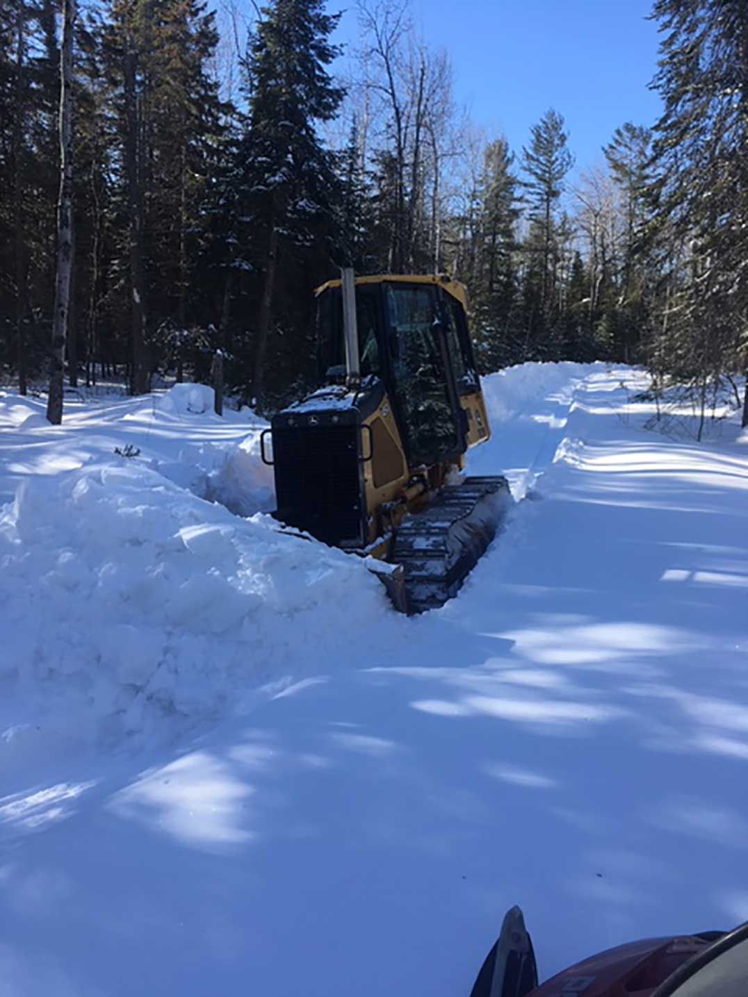Bulldozers brought in to  help break trails for deer