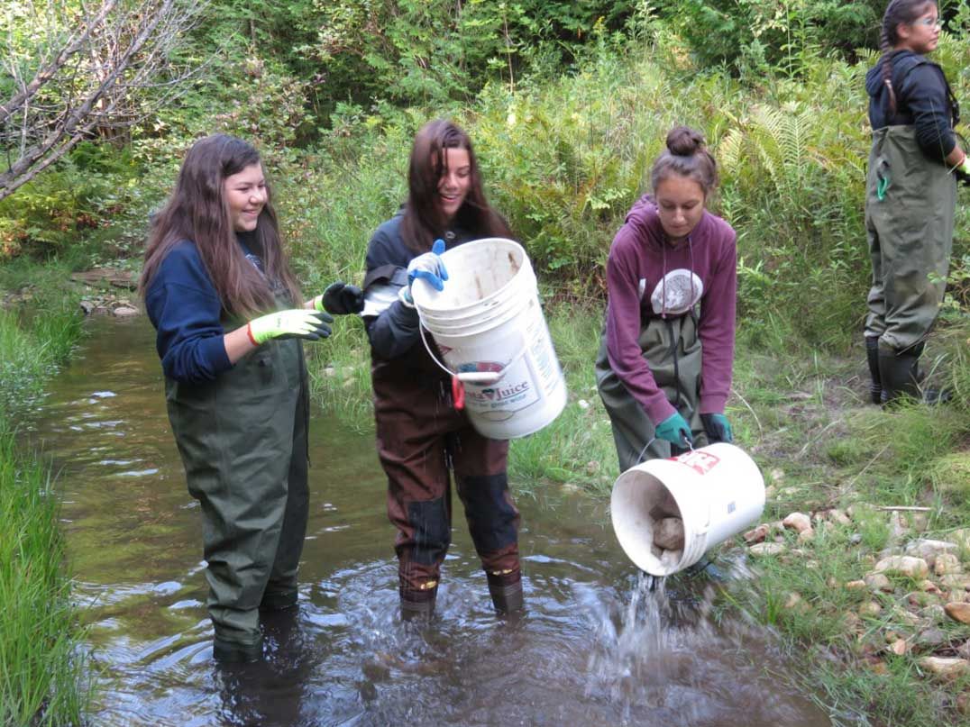 Lakeview students assist Manitoulin Streams to restore M’Chigeeng Creek