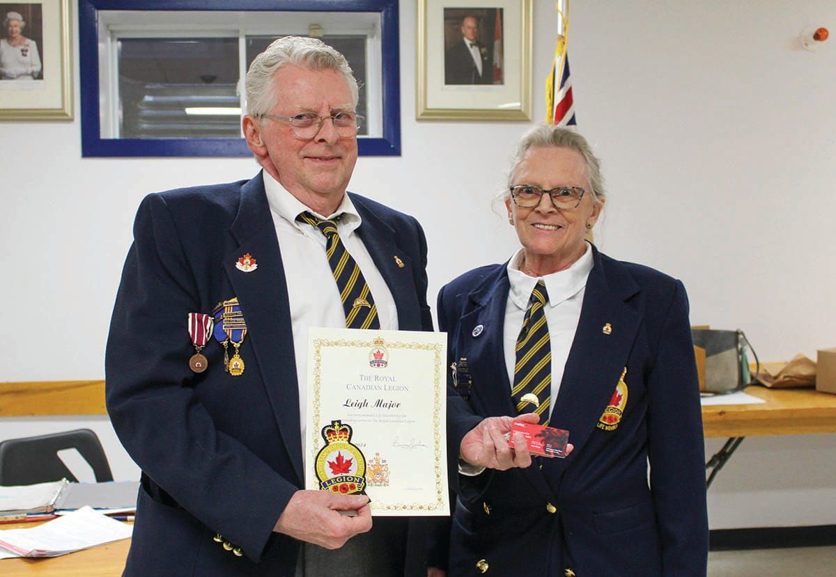 Leigh Major given Legion Life Membership