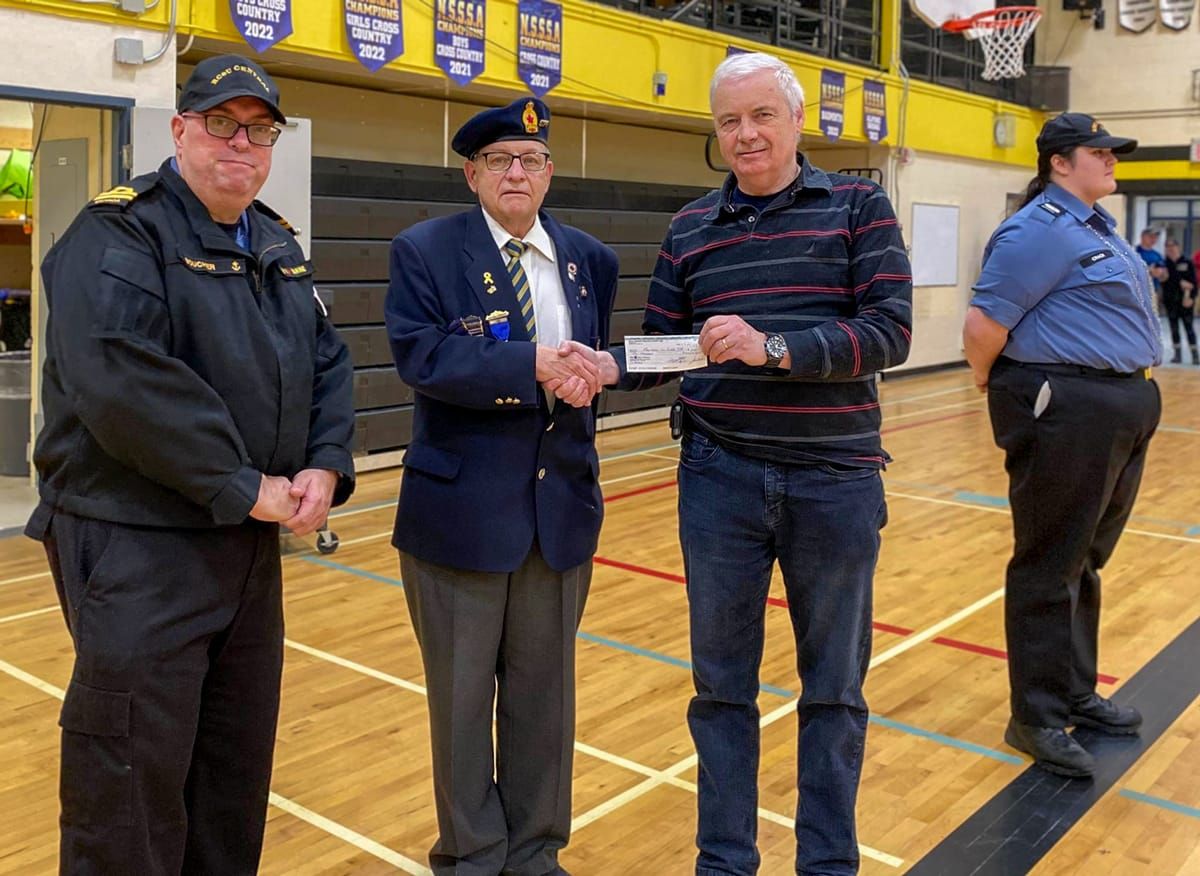 Legion Branch 514 Gore Bay gifts funds to Sea Cadet Corps #348