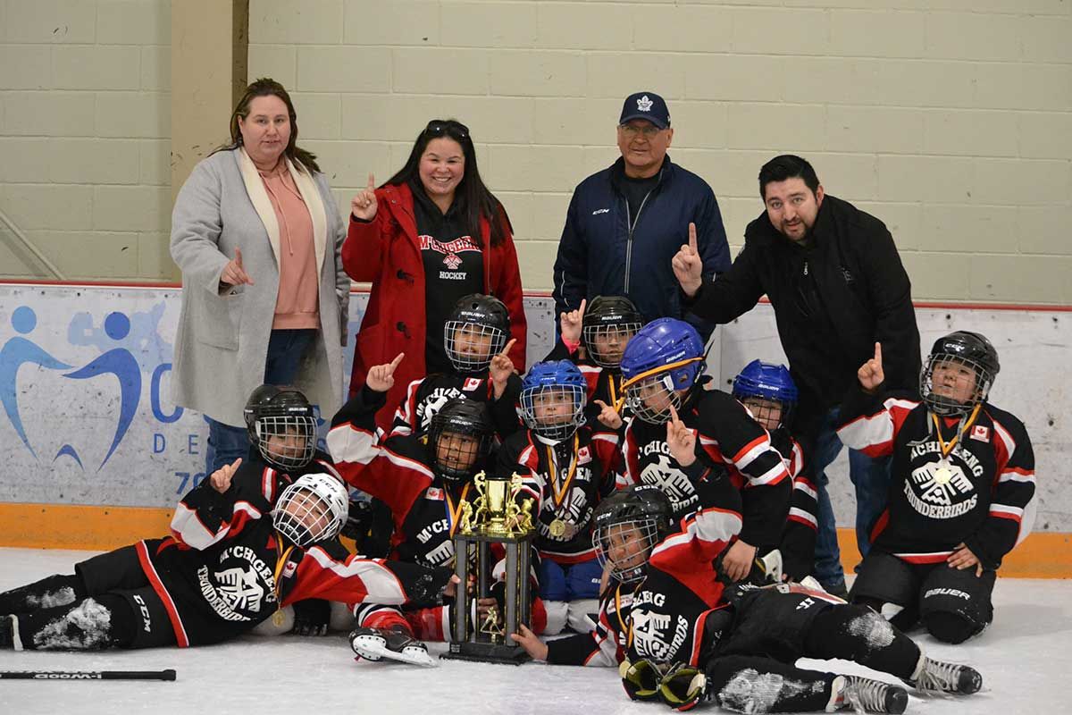 M’Chigeeng Thunderbirds win Island novice hockey championship