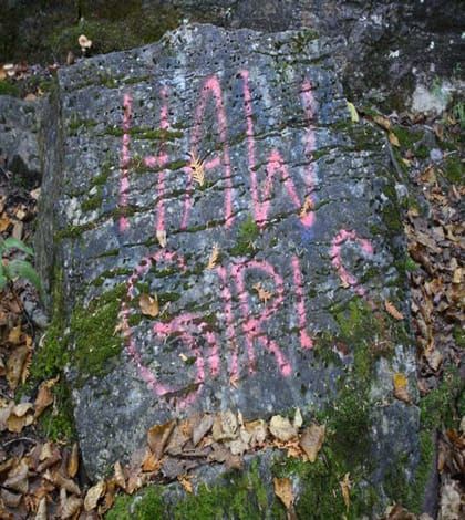 Haw Girls tag disrespects land and vandalizes Cup and Saucer